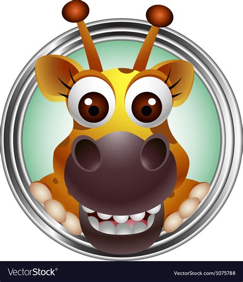 Cute Giraffe Head Cartoon Royalty Free Vector Image