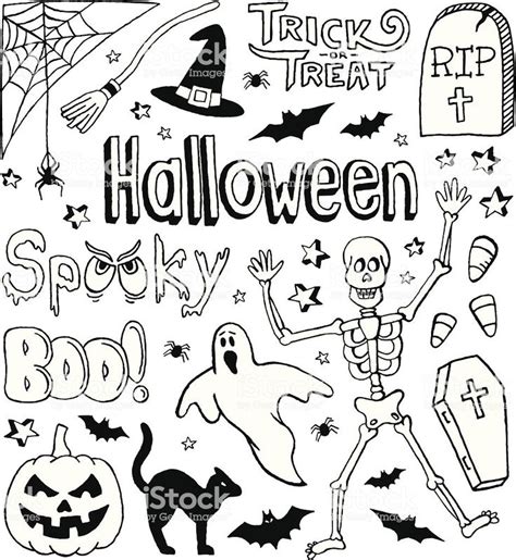 A Halloween Themed Doodle Page Ilustración De Halloween Dibujos De