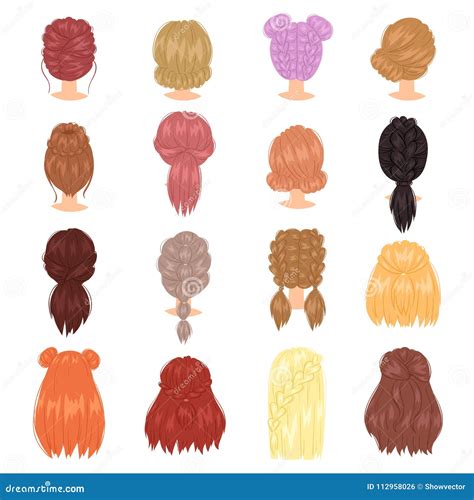 Braided Hair Vector Woman Hairstyle With French Braid Or Ponytail