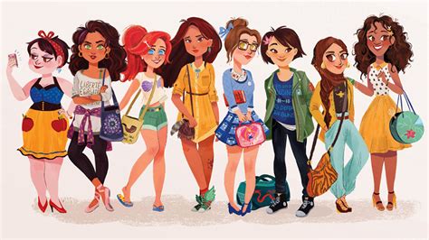 Fan Art Friday 74 Modern Disney Princesses By Anoosha Syed Nerdist