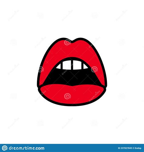 Woman Red Lips Female Open Beauty Mouth Stock Vector Illustration Of Comics Romantic 237027845