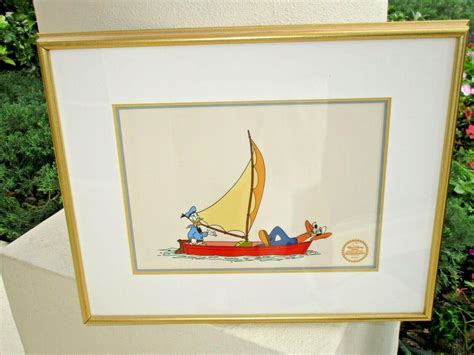 Walt Disney Serigraph Cel Donald Duck And Goofy No Sail Limited Edition