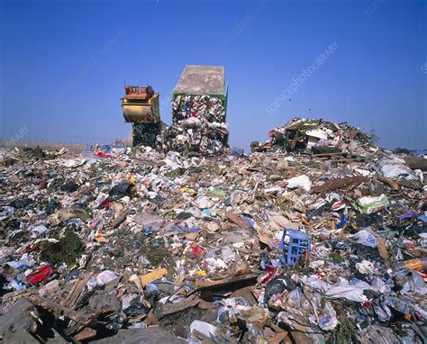 Landfill Site With Waste Truck Dumping Refuse Stock Image E8000271