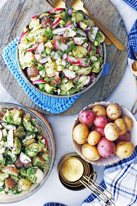 Then there are potato salads that feature cajun spices, heaps of bacon, sun dried tomatoes. Mustard Dill Potato Salad (No Mayo) | Recipe in 2020 | Potatoe salad recipe, Potato salad, Dill ...