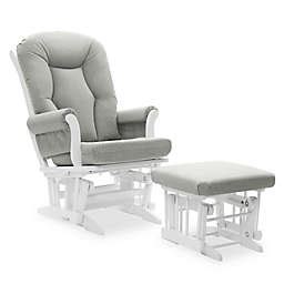 Dutailier® sleigh glider and ottoman in white/light grey. Toys R Us Nursery Chair ~ TheNurseries