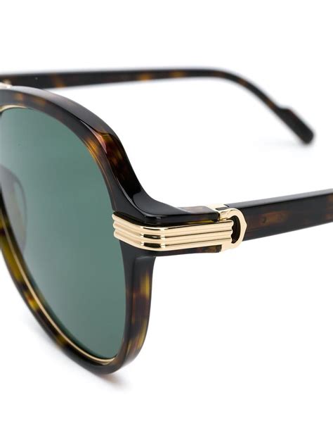 Cartier C Décor Oversized Frame Sunglasses In Brown For Men Lyst