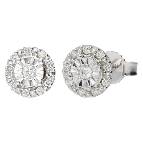 Ct White Gold Diamond Cluster Stud Earrings Buy Online Free
