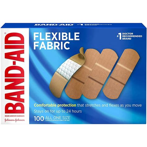 Band Aid Jandj Flexible Fabric Adhesive Bandages 1 X 3 100 Per Box