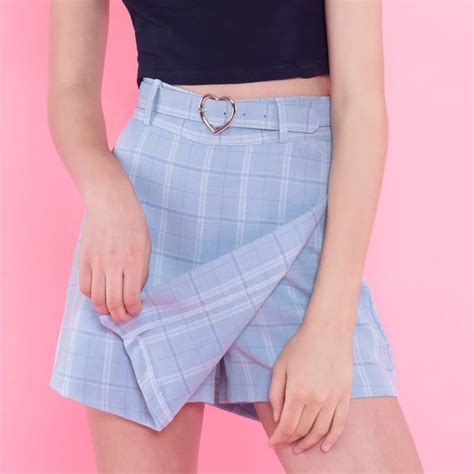 New Summer Womens Skirt Form A For Women Plaid Slim New Korean Fashion Belt Long Knee Length