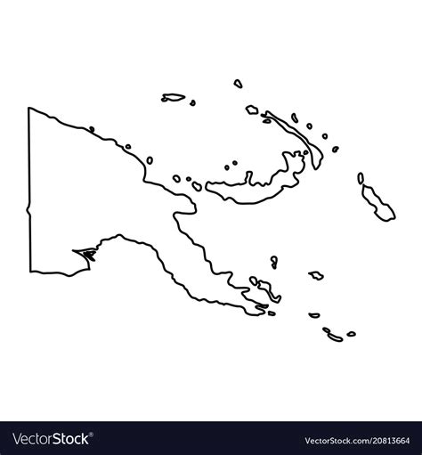 Papua New Guinea Map Black Contour Curves On Vector Image