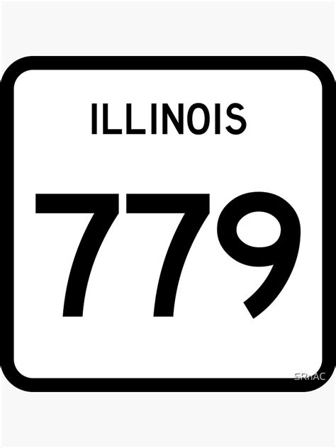 Illinois State Route 779 Area Code 779 Sticker For Sale By Srnac