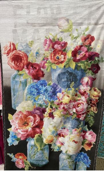 Flower Market Watercolor Look Panel Sew Materialistic