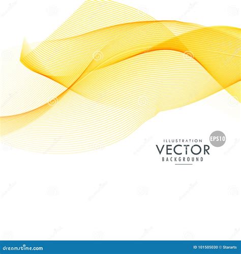 Abstract Yellow Wave Background Design Stock Vector Illustration Of