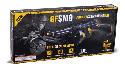 game face asrgth electric full semi auto airsoft submachine gun with battery and charger black