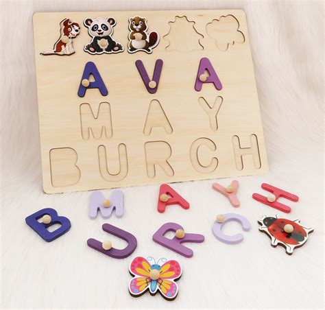 Personalized Baby Name Puzzle Wooden Name Puzzle With Etsy