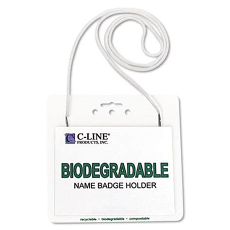 C Line 97043 Ecological Name Badge Holder Kits Top Load White Inserts 4x3 50box Badges