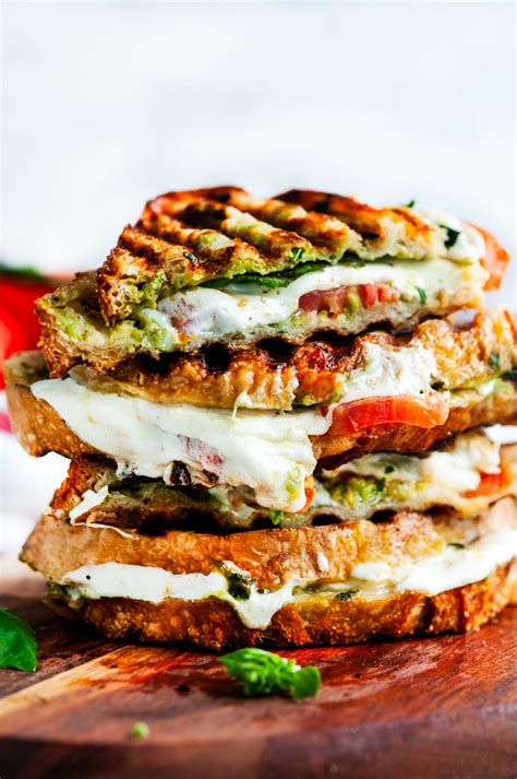 Spread a layer of roasted. Caprese Panini with Avocado Basil Pesto | Recipe | Food ...