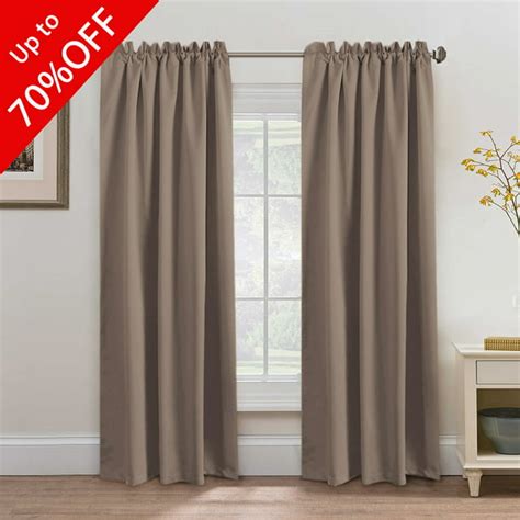 Blackout Thermal Insulated Curtains Drapes Back Tab Rod Pocket