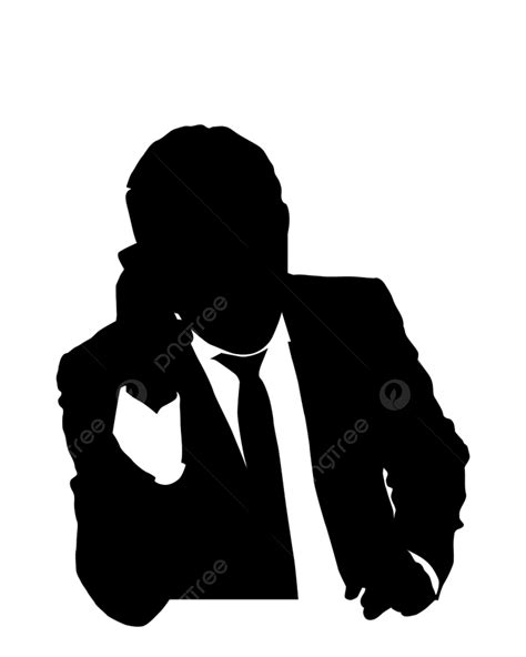 電話のベクトルのシルエットで話しているビジネススーツの男イラスト画像とpngフリー素材透過の無料ダウンロード pngtree