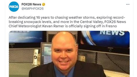Kmph Fox 26 Meteorologist Kevan Ramer Moves To Montgomery Al Fresno Bee
