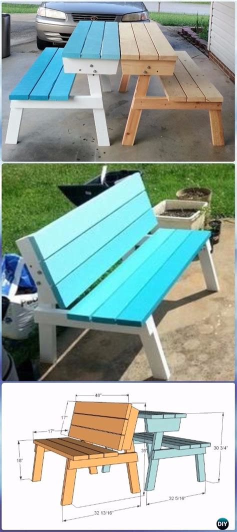 This picnic table would be a gorgeous addition to any backyard or deck. DIY Outdoor Table Ideas & Projects Free Plans Instructions
