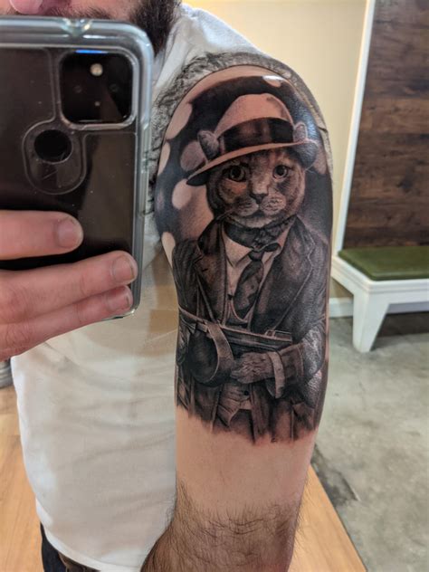 Collection by deena young castleberry. My Cat as a 1920's Era Gangster, Robert at Planet Ink in Canton, GA Killed it! : tattoos