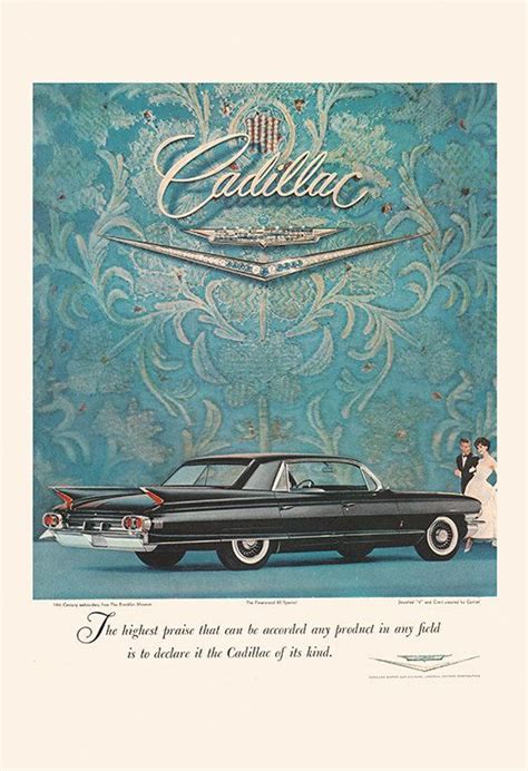 Vintage Cadillac Car Ad Retro Car Ad By Encoreprintsociety Man Cave