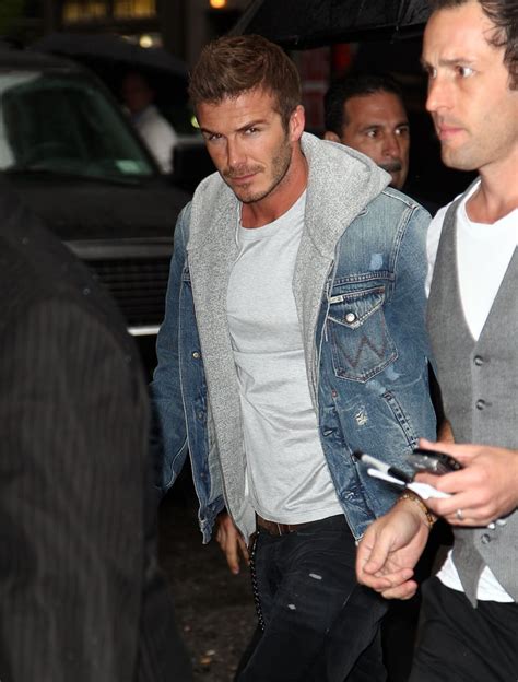 A Denim Jacket David Beckhams Sexiest Outfits Popsugar Fashion Photo 8