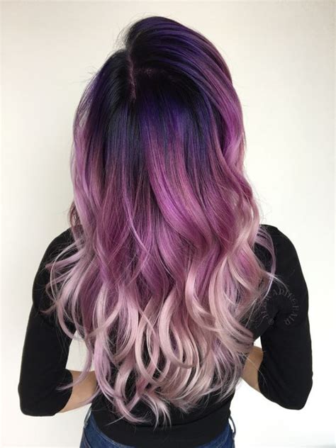 Vivids Color Melt From Black To Purple Pink Hairstyles Pinterest