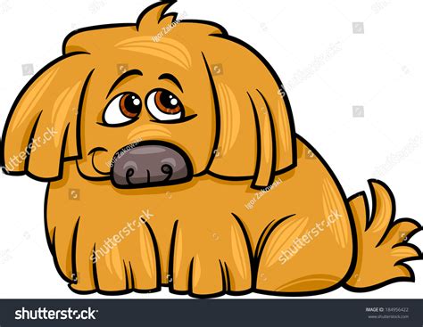 Cartoon Vector Illustration Cute Hairy Dog Stock Vector Royalty Free