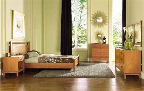 Mansfield Modern Cherry Solid Wood 4 Piece Bedroom Set From Eco