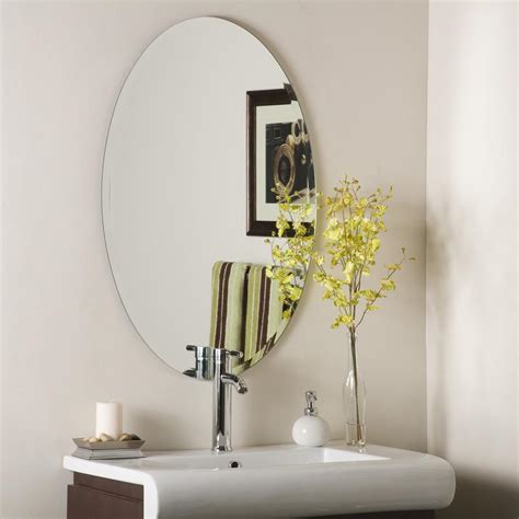 Decor Wonderland 22 In W X 28 In H Frameless Oval Beveled Edge Bathroom Vanity Mirror In