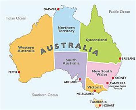 It is ideal for study purposes and oriented horizontally. Australian States And Territories Map | Printable Map