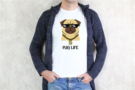 His And Hers Pug Life T Shirts With Matching Coasters Design By Hand