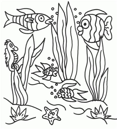 Free Coloring Pages Underwater Animals Underwater Scene