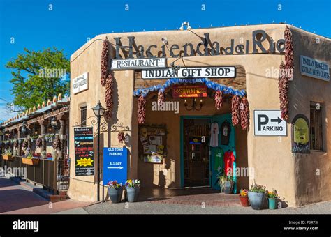 New Mexico Albuquerque Old Town Shop Restaurant Stock Photo Alamy