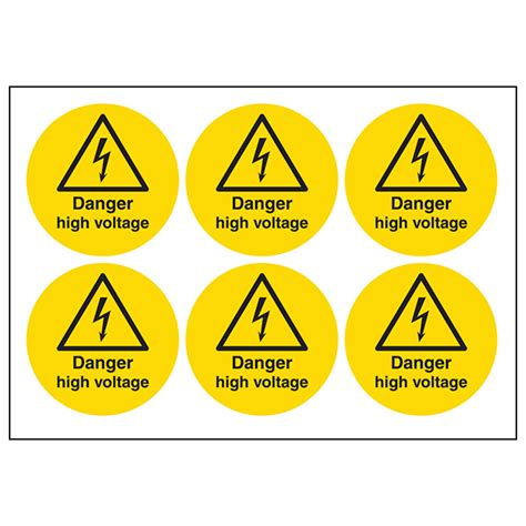 Danger High Voltage Circular Safety Labels Safety Signs 4 Less