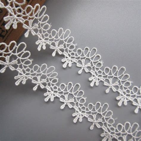 Details About 1 Yd White Flower Embroidered Lace Edge Trim Ribbon