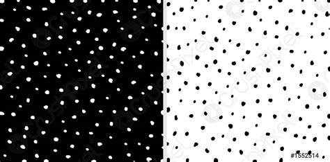 Set Of Irregular Black And White Dots Pattern Background Sketchy