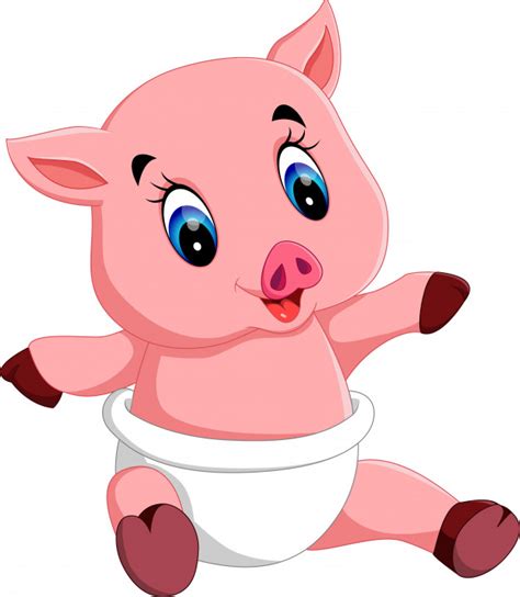 Desenho de porco de bebê fofo Vetor Premium Filhote de porco
