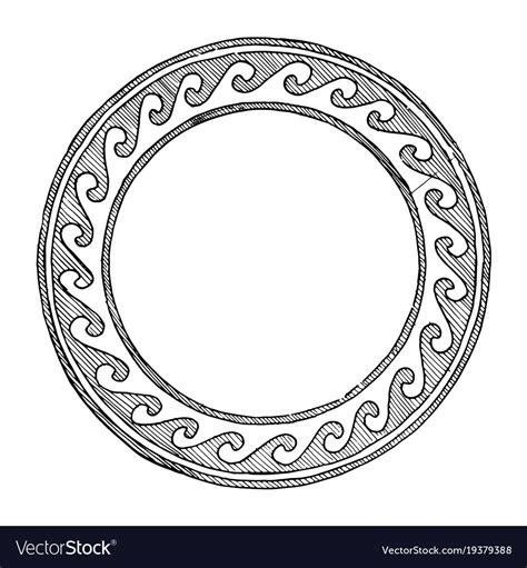 ancient greek round ornament royalty free vector image