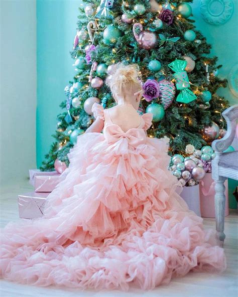 Blush Pink Birthday Baby Girl Gown First Year Birthday Party Dress