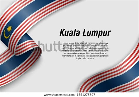 Waving Ribbon Banner Flag Kuala Lumpur Stock Vector Royalty Free