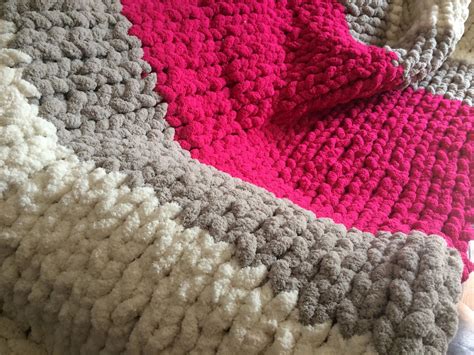 Hand Knitted And Crocheted Jumbo Yarn Blankets Made In An Array Of Sizes
