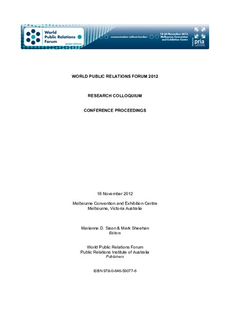(PDF) WORLD PUBLIC RELATIONS FORUM 2012 World Public Relations Forum Public Relations Institute ...