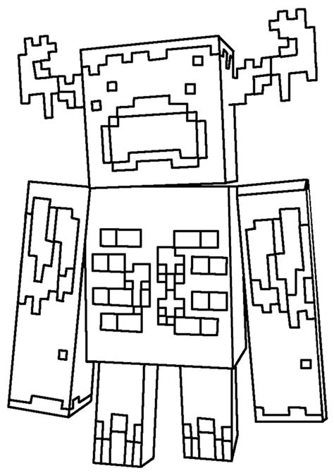 An Image Of A Minecraft Coloring Page