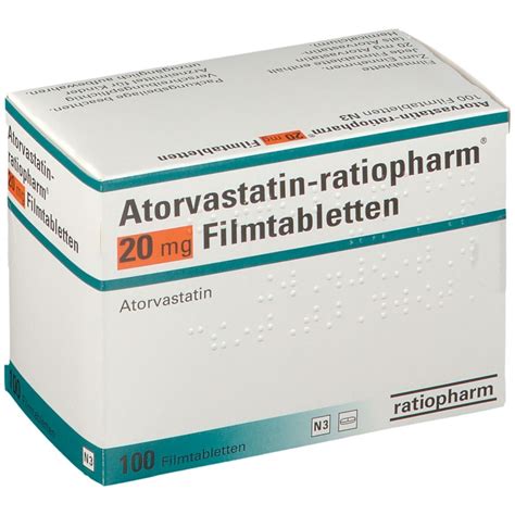 Atorvastatin belongs to a group of drugs called hmg coa reductase inhibitors, or statins. atorvastatin is used to treat high cholesterol, and to lower the risk of stroke, heart attack, or other heart complications in people with type 2 diabetes, coronary heart disease, or other risk factors. Atorvastatin-ratiopharm® 20 mg 100 St - shop-apotheke.com