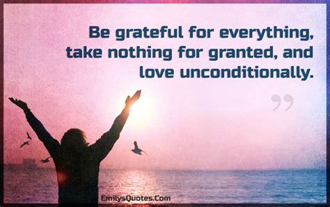 Be Grateful For Everything Take Nothing For Granted And Love