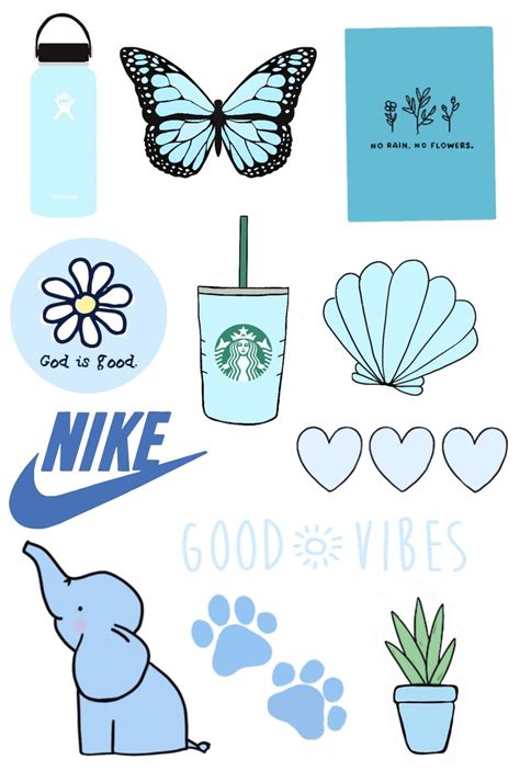 Blue Aesthetic 12 Pc Sticker Pack Die Cut Stickers Etsy