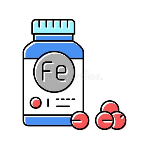 Iron Supplements Package Color Icon Vector Illustration Stock Vector